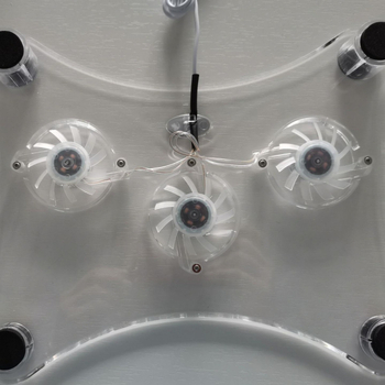 Основа за охлаждане на лаптоп с 3 вентилатора, PVC, въздушно охлаждане