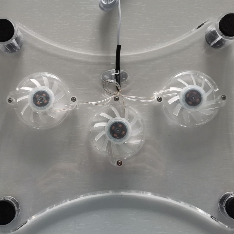 Основа за охлаждане на лаптоп с 3 вентилатора, PVC, въздушно охлаждане