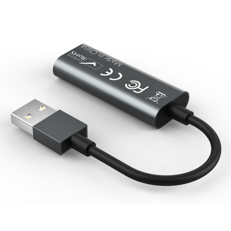 HDMI na USB 3.0 kabel za snimanje videa, ulaz 4K, izlaz 1080p60, aluminijsko kućište, duljina kabla 20 cm