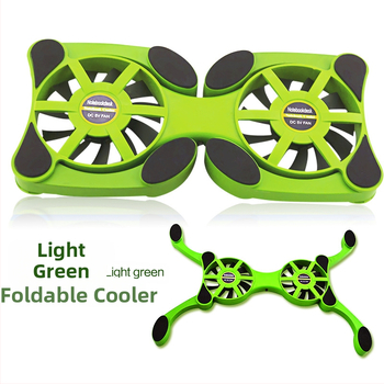 Notebook chladič, prenosný skladací chladič, vzduchové chladenie, 1 ventilátor, plast, hmotnosť 0.2 kg