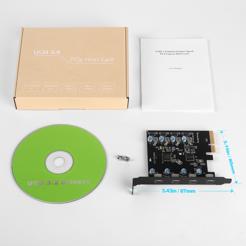 Κάρτα επέκτασης PCIe σε Type-C, USB 3.2 20Gbps, χωρίς προγράμματα οδήγησης, PCIe προσαρμογέας