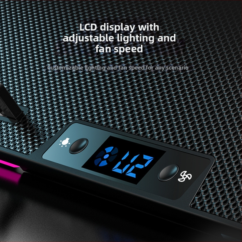 Suo Huang N8RGB nešiojamojo kompiuterio aušintuvo pagrindas – 8 ventiliatoriai, reguliuojamas greitis, RGB apšvietimas, plastikinis korpusas, 2024 m. leidimas