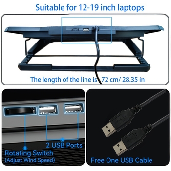 Радиатор за лаптоп F8 Plus с 8 нискошумни вентилатори, пластмасова конструкция, охлаждане с вентилатор