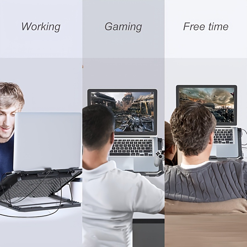 Радиатор за лаптоп F8 Plus с 8 нискошумни вентилатори, пластмасова конструкция, охлаждане с вентилатор