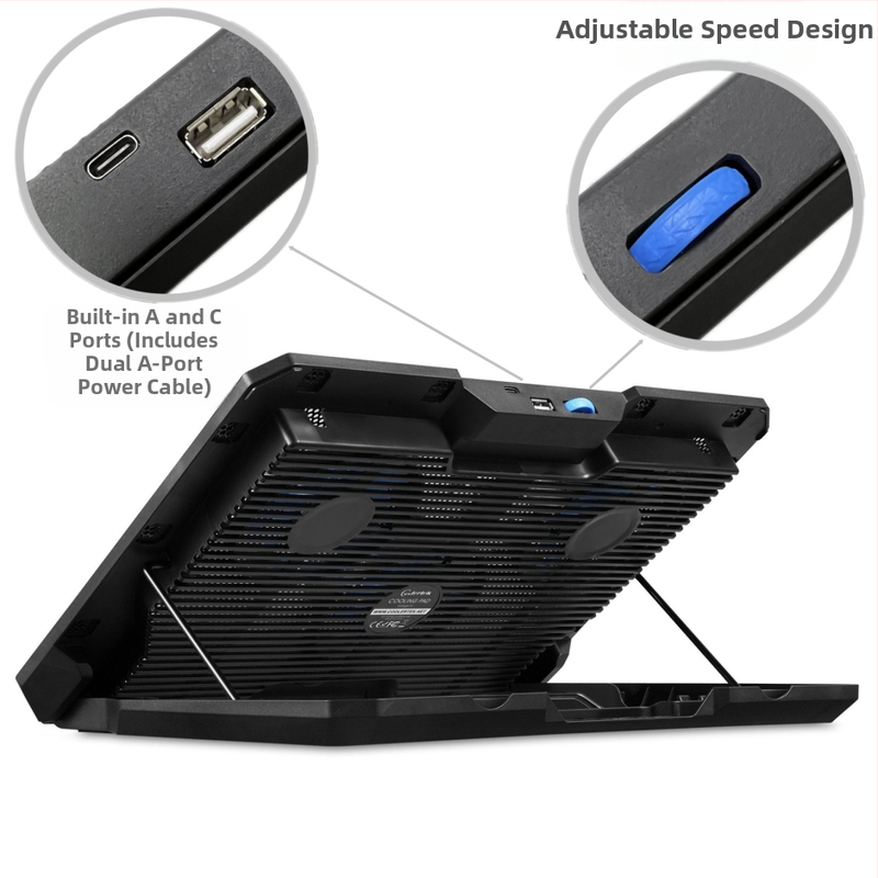 Chladič na notebooku S7 so 3 tichými ventilátormi, vzdušné chladenie, kovová sieťka + ABS