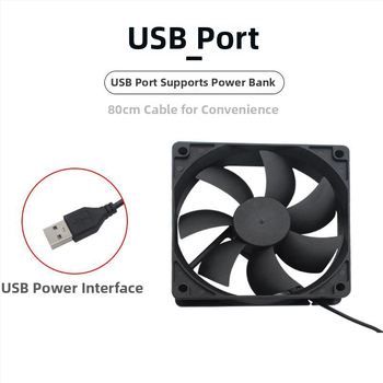 Ventilátor na chladenie skriňe počítača, ABS, olejové ložisko, tichý, USB rozhranie nastaviteľné, vzduchové chladenie
