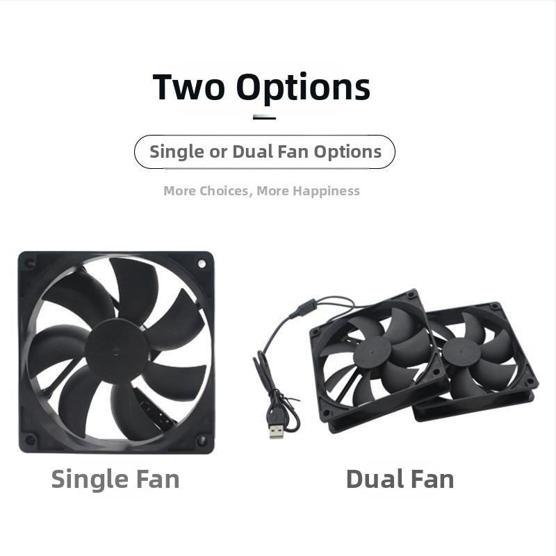 Ventilátor na chladenie skriňe počítača, ABS, olejové ložisko, tichý, USB rozhranie nastaviteľné, vzduchové chladenie