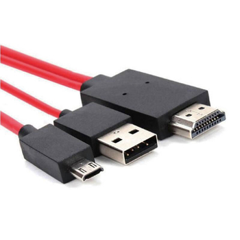 HDMI patch kábel Micro 11-pin Android na HDMI pre Samsung S5 – meďové jadro, 1 na 2 splitter, HDMI, 1080p