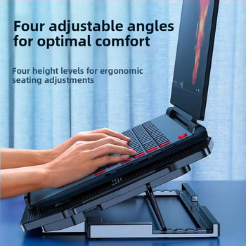 Nešiojamojo kompiuterio aušintuvas H9 su 6 ventiliatoriais ir metalo tinkleliu (6 ventiliatorių, metalo tinklelis, ventiliatorių aušinimas)