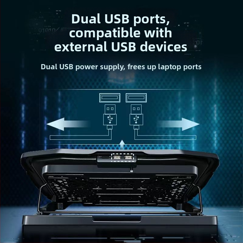 Nešiojamojo kompiuterio aušintuvas H9 su 6 ventiliatoriais ir metalo tinkleliu (6 ventiliatorių, metalo tinklelis, ventiliatorių aušinimas)