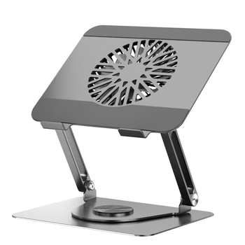 Suport de răcire pentru laptop cu rotație la 360°, înălțime reglabilă, fixare magnetică, ventilator detașabil