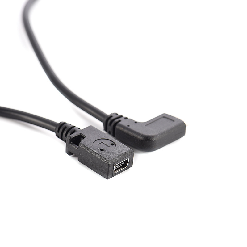 Type-C férfi 90° adapterkábelle Micro USB női végével, 27 cm, rézmag