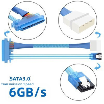 Ximi Technology SATA napájanie a dátový integrovaný predlžovací kábel s IDE 4-pin a SATA 3.0 adaptérom