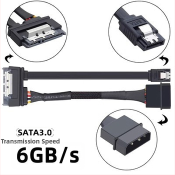Ximi Technology SATA napájanie a dátový integrovaný predlžovací kábel s IDE 4-pin a SATA 3.0 adaptérom