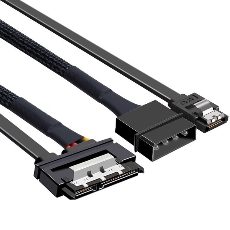 Ximi Technology cablu extensie SATA cu alimentare și date integrat, adaptor IDE 4 pini și SATA 3.0