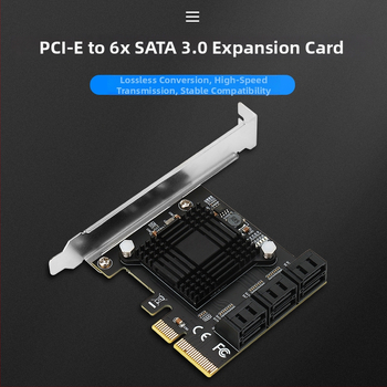 Šesťportová PCIe x4 SATA 3.0 rozširovacia karta s ovládačom ASM1166