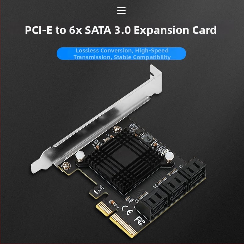 Šesťportová PCIe x4 SATA 3.0 rozširovacia karta s ovládačom ASM1166