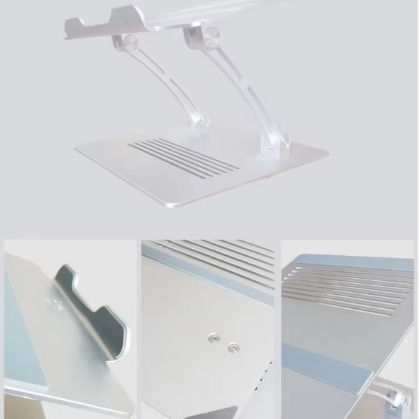 iDock N45 Suport ergonomic portabil de răcire pentru laptop, pliabil, aliaj de aluminiu + silicon, model N45, greutate 0,85 kg