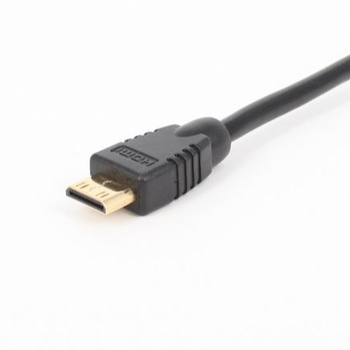HDMI mini férfi– HDMI szabvány nő adaptor kábel, 17 cm hosszú, rézzel bevont acélmag