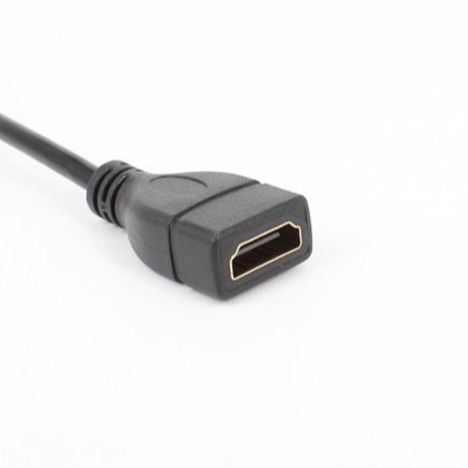 HDMI mini férfi– HDMI szabvány nő adaptor kábel, 17 cm hosszú, rézzel bevont acélmag