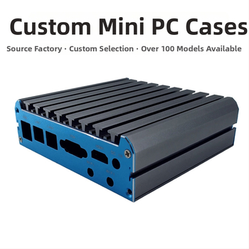 Mini-ITX servera korpuss — alumīnija sakausējums, rūpniecisks kontroles mehānisms, horizontāla konstrukcija, apakšējā barošanas vieta