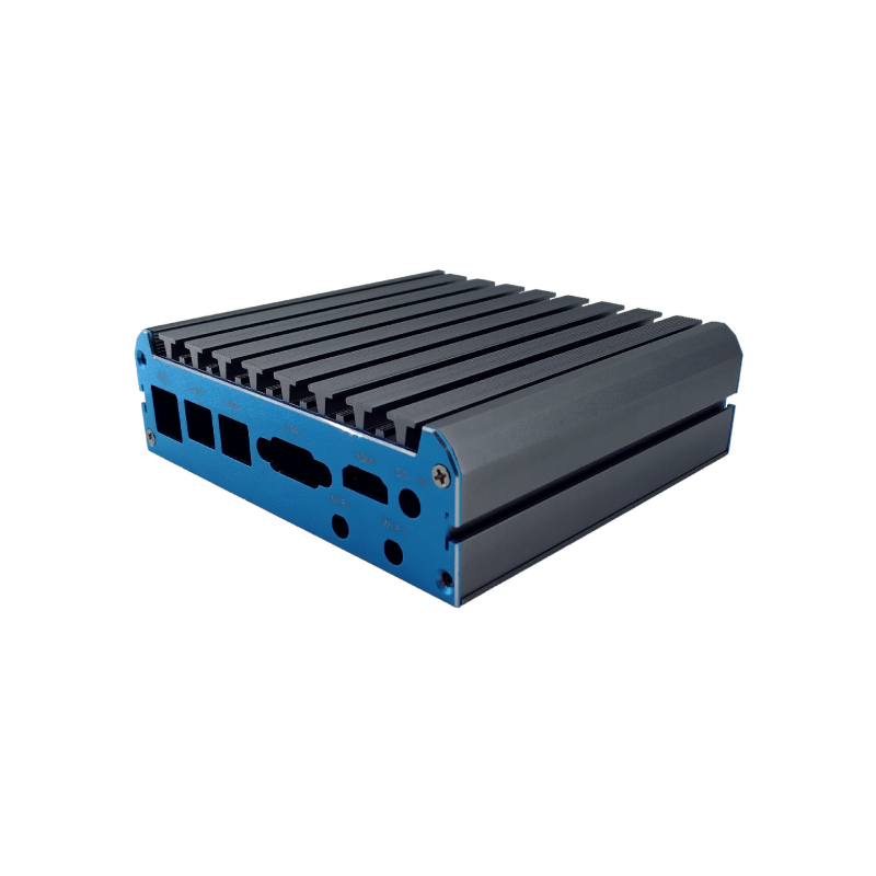 Mini-ITX servera korpuss — alumīnija sakausējums, rūpniecisks kontroles mehānisms, horizontāla konstrukcija, apakšējā barošanas vieta