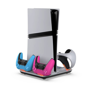 DOBE PS5 Pro/Slim основа за охлаждане със зарядно за PSVR2 контролер и държач за слушалки – PS5 Slim, 773 g, 26.5 × 28.1 × 7 cm