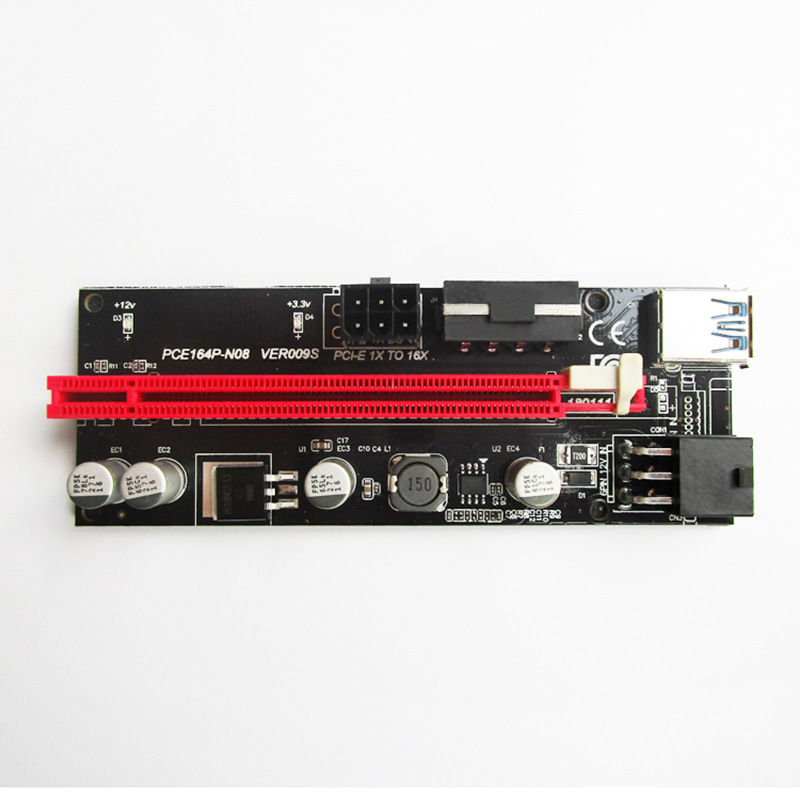 PCIe VER009S adapterkártya, 1x–16x PCIe bővítéshez, 60 cm hosszú, ónnal bevont rézdrót mag