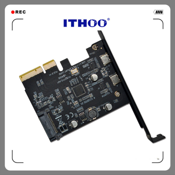 USB 3.2 bővítő kártya kettős Type-C portokkal, ASM3142, 10Gbps, OEM Pce2tyc-a31