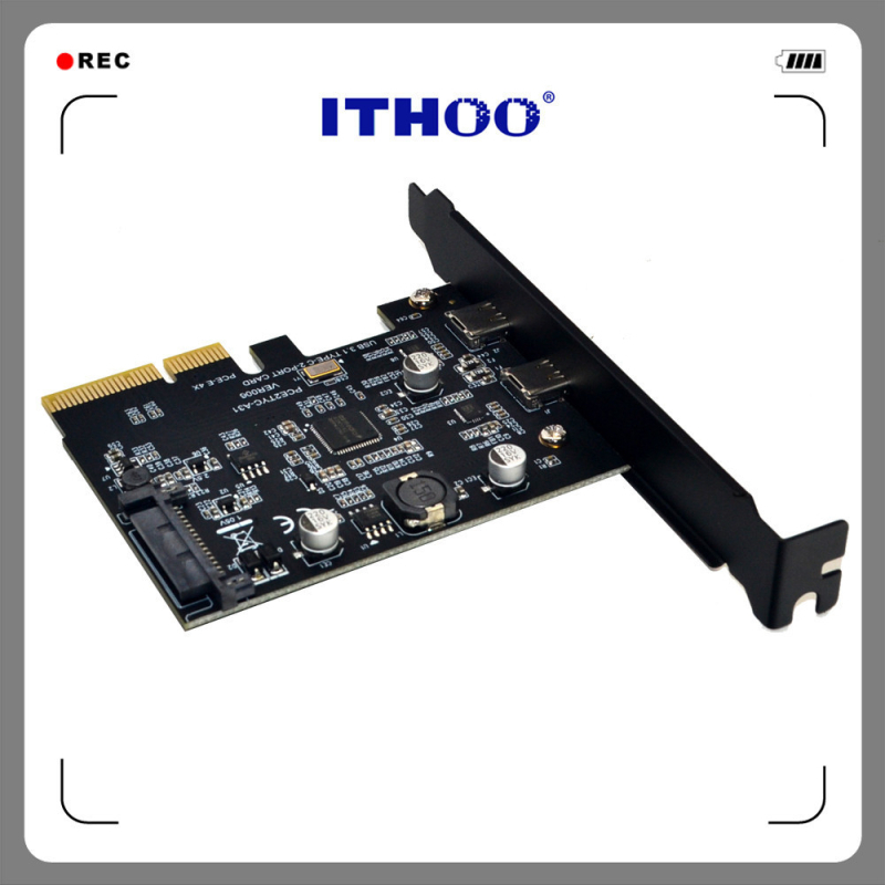 USB 3.2 bővítő kártya kettős Type-C portokkal, ASM3142, 10Gbps, OEM Pce2tyc-a31