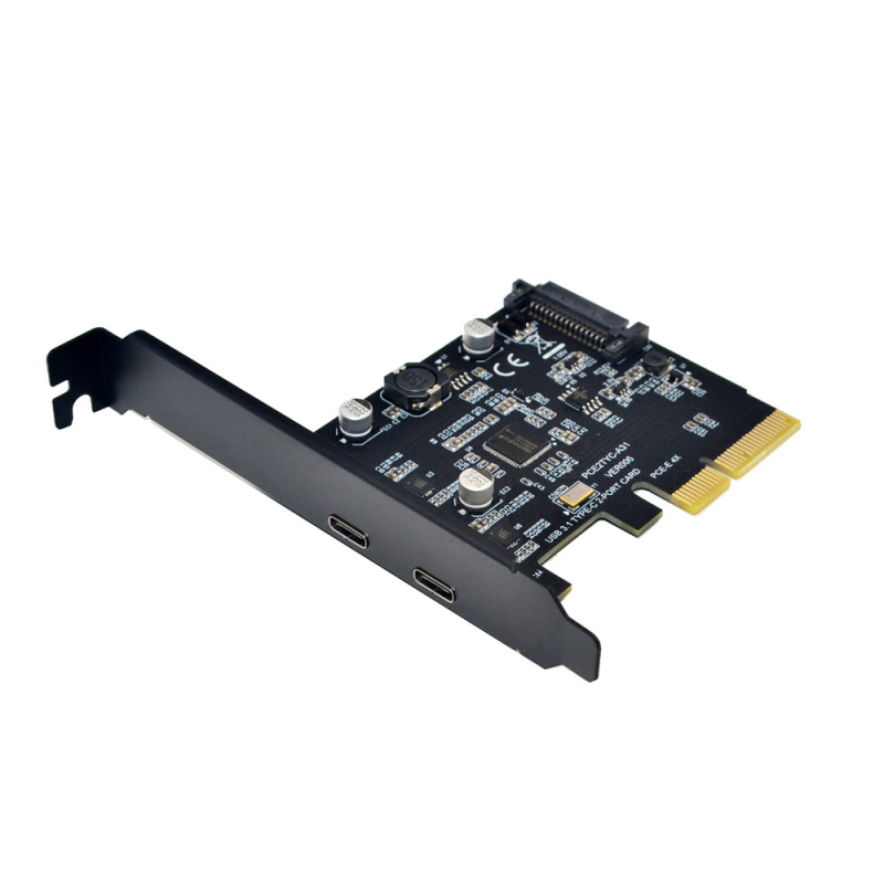 USB 3.2 bővítő kártya kettős Type-C portokkal, ASM3142, 10Gbps, OEM Pce2tyc-a31