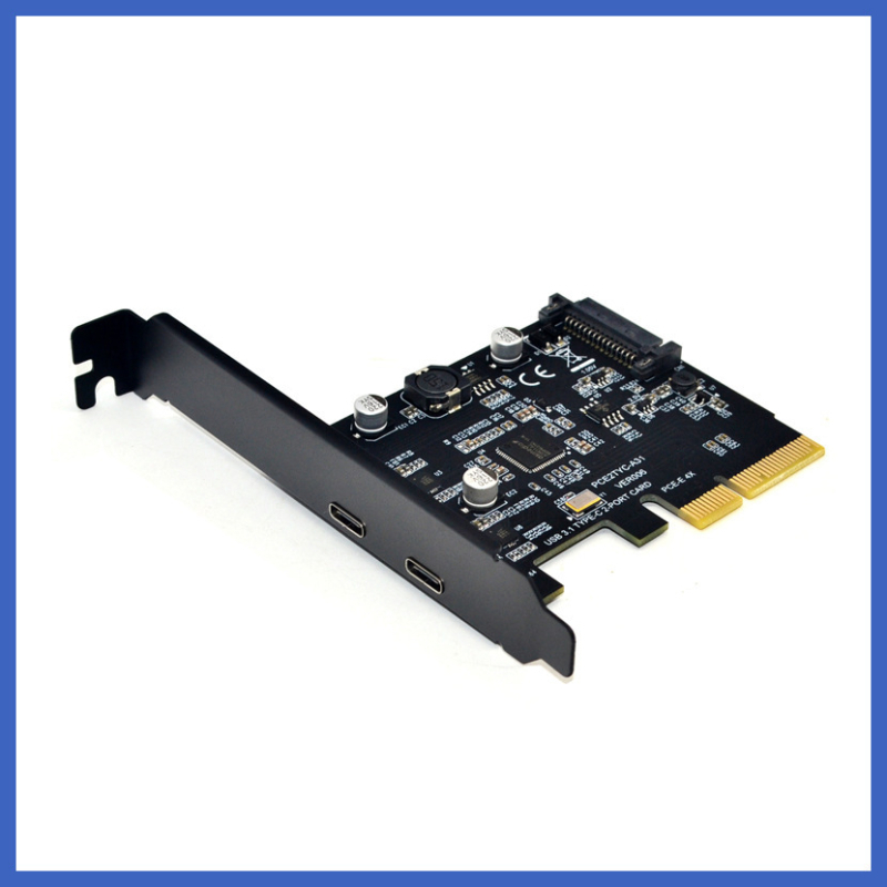 USB 3.2 bővítő kártya kettős Type-C portokkal, ASM3142, 10Gbps, OEM Pce2tyc-a31