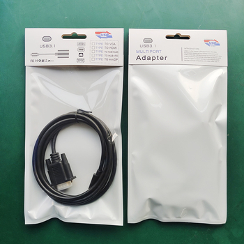 Kábel Type-C na VGA adaptér USB 3.1, VGA rozhranie, RTD2166 + DP12580, 10800 Mbps, zlaté konektory