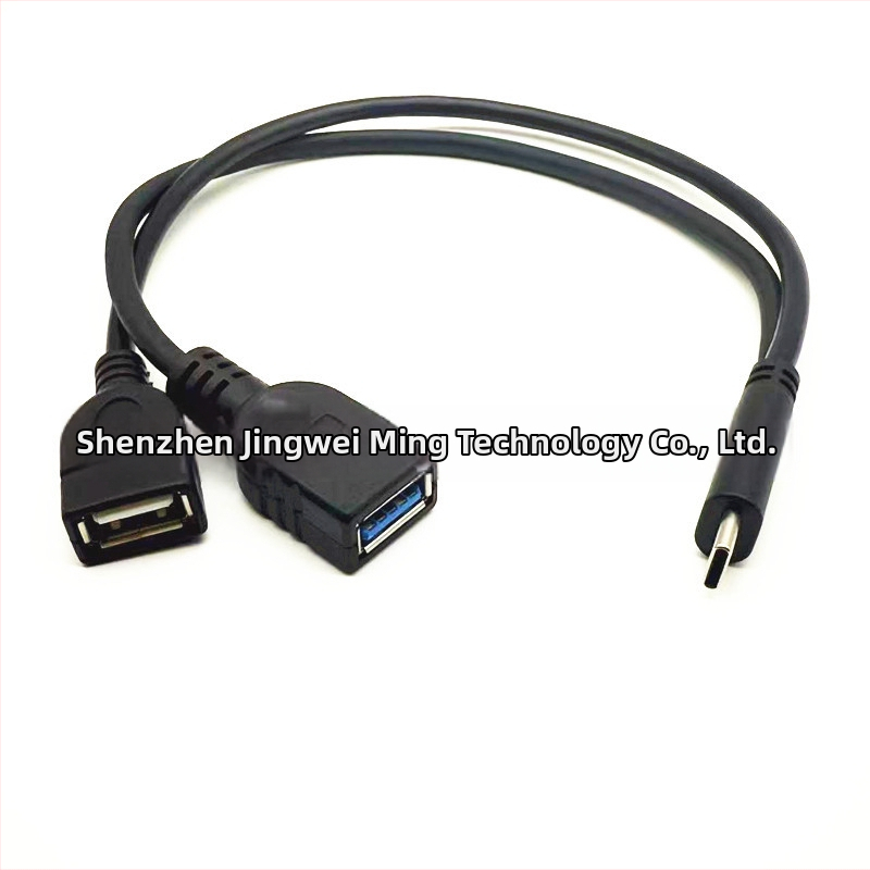Type-C na USB 3.0 samičí OTG adaptér kábel pre Android telefóny, dĺžka 0,3 m, meďové jadro, prenosová rýchlosť až 5 Gbps
