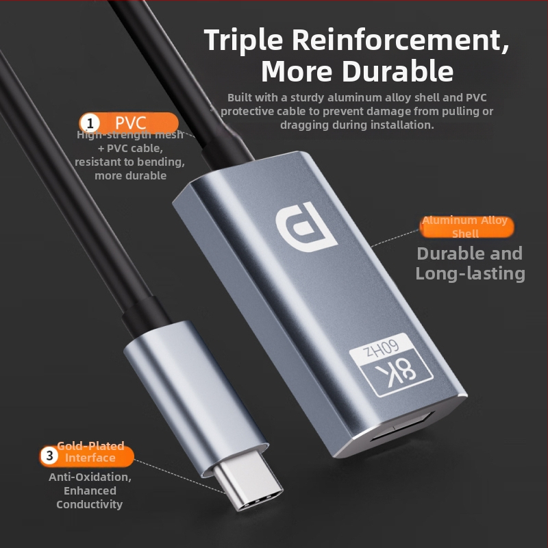 Type-C σε DP αντάπτορας, προβολή οθόνης 8K, Έκδοση 1.4, CCS-33, DP διεπαφή