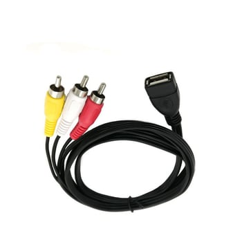 JWM USB ženski na 3RCA adapter kabel, USB 2.0, 480Mbps, bakreno jezgro