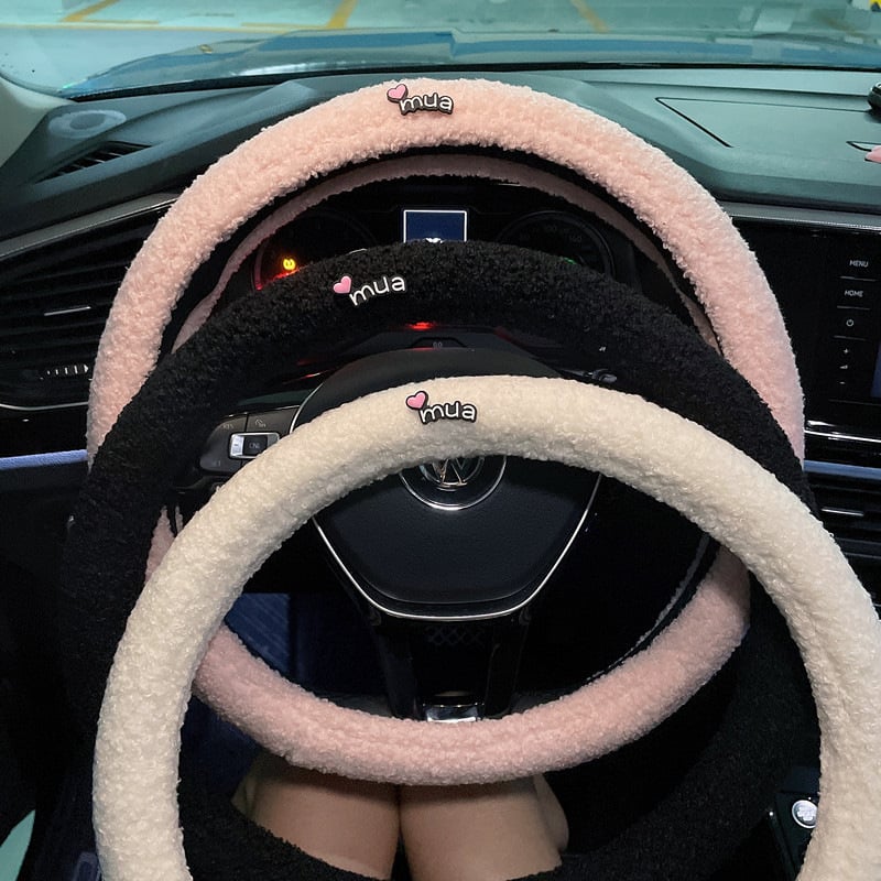 Kryt volantu z ovčej vlny, módny štýl, dámsky karikatúrny dizajn s malými písmenami a kvetmi, univerzálne uchytenie, na všetky ročné obdobia