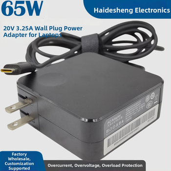 Lenovo sülearvuti seinale paigaldatav laadija, 65W, 20V, 3.25A, USB-C väljund, 180 cm kaabel, sisend 100–240V