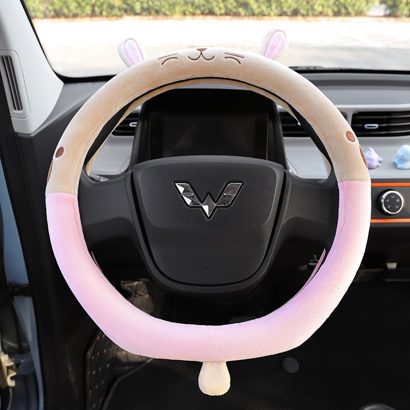 Navlaka za volan za Wuling Mini, zimski pliš, izvezen uzorak, univerzalna kompatibilnost, jednostavna ugradnja