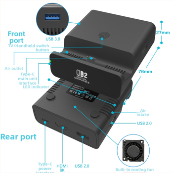 Chladiaca základňa pre Switch, OLED a Switch 2 | Materiál ABS | Model HYC-SR001 | Odvod tepla