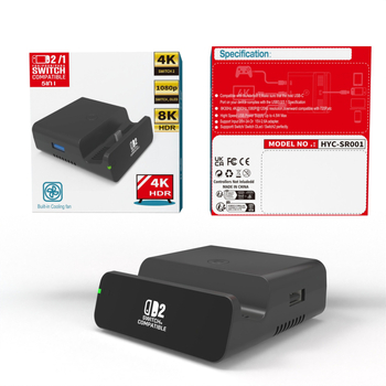 Chladiaca základňa pre Switch, OLED a Switch 2 | Materiál ABS | Model HYC-SR001 | Odvod tepla
