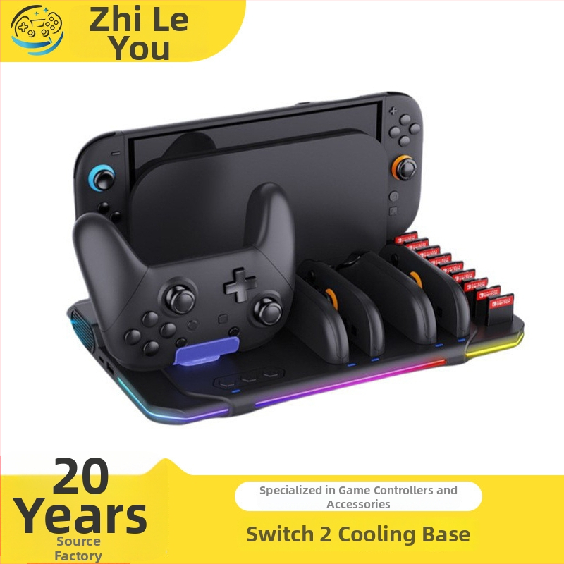 Switch2 nabíjací stojan na ovládače s chladením, USB-C pre Nintendo Switch, ABS materiál