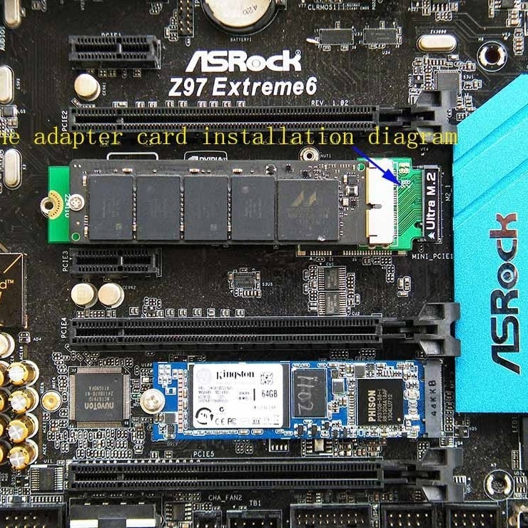 M2 adapter kartica za SSD na M.2, model M2, izlaz 2023, jednostrani izlaz