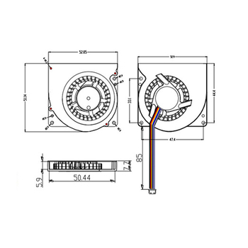 DC вентилатор Julong 5V еднопосочно подаване на въздуха PBT ниско налягане