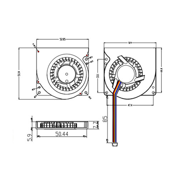 DC вентилатор Julong 5V еднопосочно подаване на въздуха PBT ниско налягане