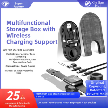 Type-C viacportový adaptér s 1:8 delením, porty Mini USB, Lightning, OTG, Micro USB a Type-C; magnetické uchytenie; až 60W PD rýchle nabíjanie; kompatibilný s bezdrôtovým nabíjaním Apple Watch