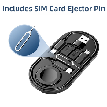 Type-C viacportový adaptér s 1:8 delením, porty Mini USB, Lightning, OTG, Micro USB a Type-C; magnetické uchytenie; až 60W PD rýchle nabíjanie; kompatibilný s bezdrôtovým nabíjaním Apple Watch