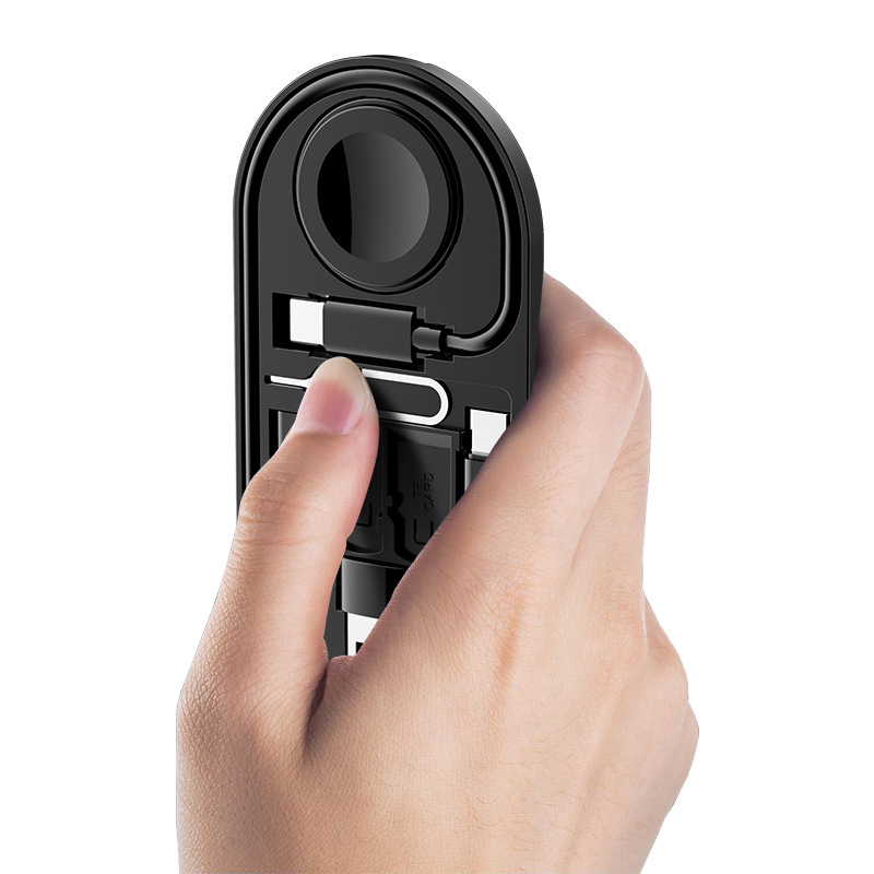 Type-C viacportový adaptér s 1:8 delením, porty Mini USB, Lightning, OTG, Micro USB a Type-C; magnetické uchytenie; až 60W PD rýchle nabíjanie; kompatibilný s bezdrôtovým nabíjaním Apple Watch