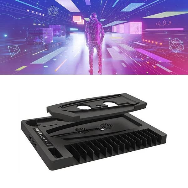 PS5 Slim ABS chladiaca a nabíjacia základňa s úložiskom diskov