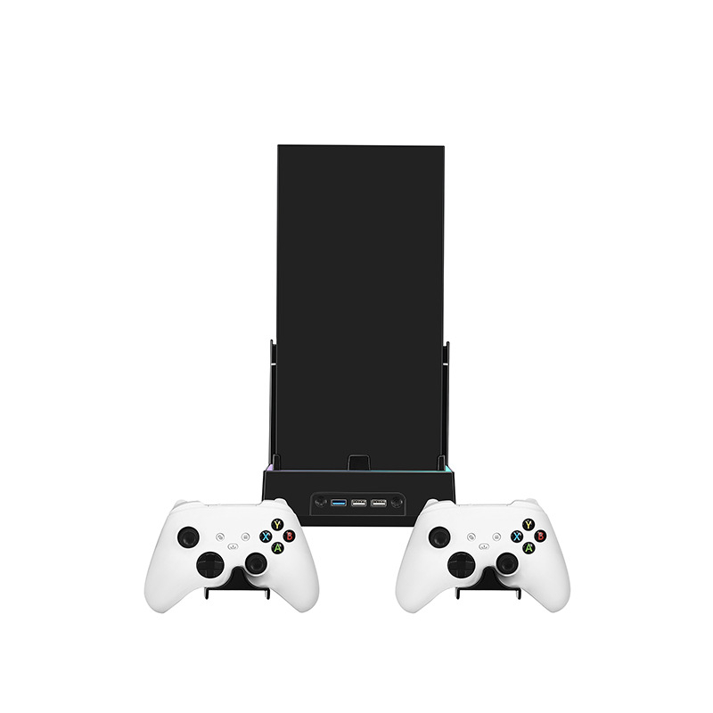 Zidni držač za Xbox Series X s rashladom bazom i držačem za kontroler (Model SY-XSX-898, ABS, Type-C sučelje, Video/Audio sučelje 1, Mrežno sučelje 1; Pohrana, hlađenje, LED rasvjeta)